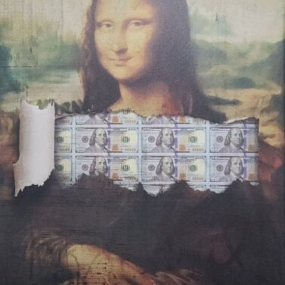Mona Lisa Money Canvas Art - Picture 2 of 2